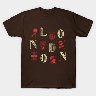 London Alphabets - Paper Brown T-Shirt